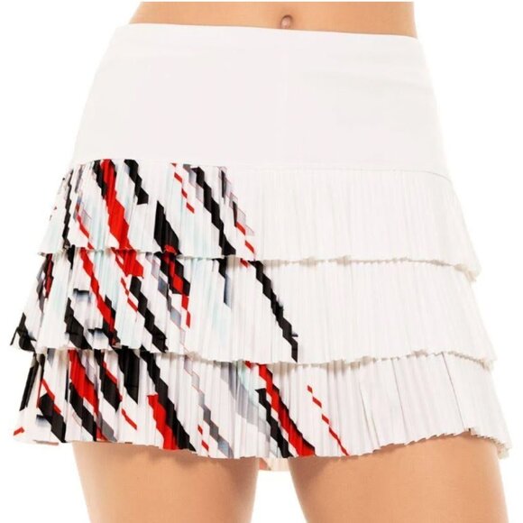 Lucky in Love Women's Tech It In Skort - White | Medium | Tiered Design, Shorts - Picture 4 of 8